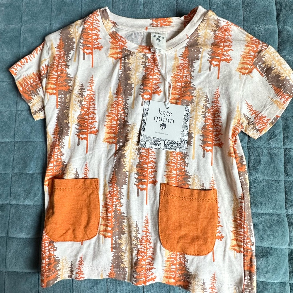 Kate Quinn Pocket Tee Sunset Pine NWT 2T